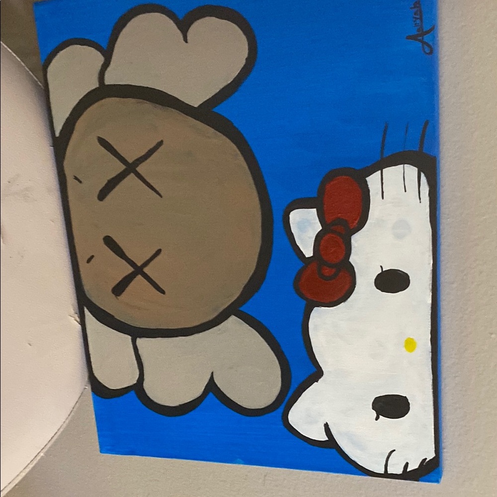 A hello kitty and Kaws painting. Hypebeast art, hello kitty, kaws, aesthetic - Picture 6 of 6